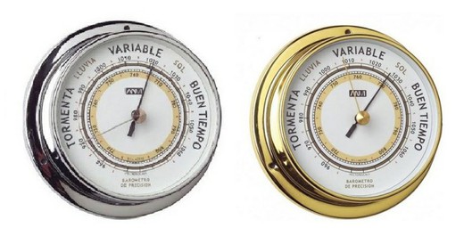 Chrome or brass aneroid barometer