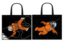 Astronaut Tintin og Haddock Luna indkøbspose