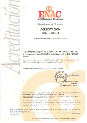 Calibration certificate for Baxlo Shore durometer support