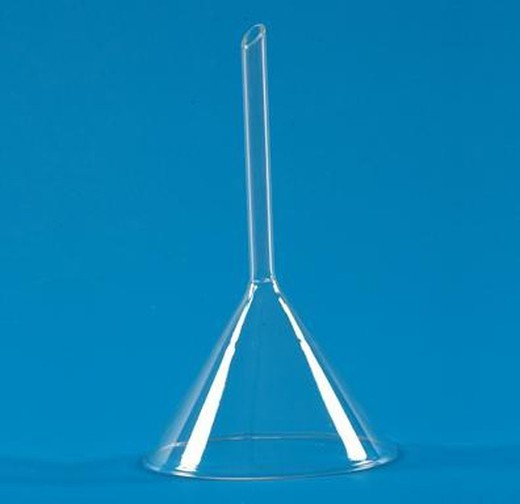 Embudo borosilicato rama corta