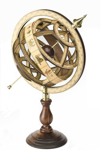 Armilar Sphere 20cm Z drewnianą stopą