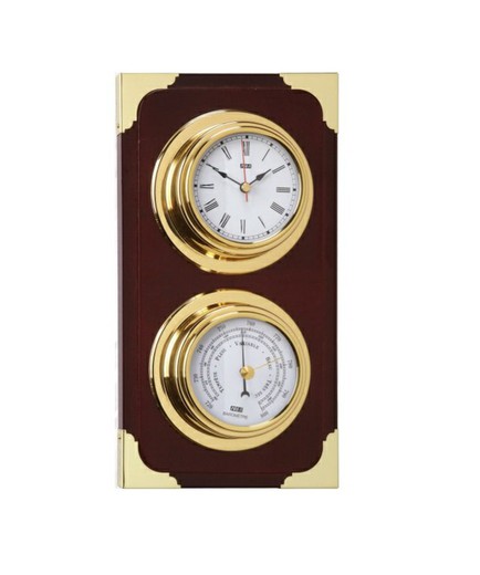 Weather station clock and barometer