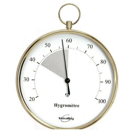 Gylden analog hygrometer med ring