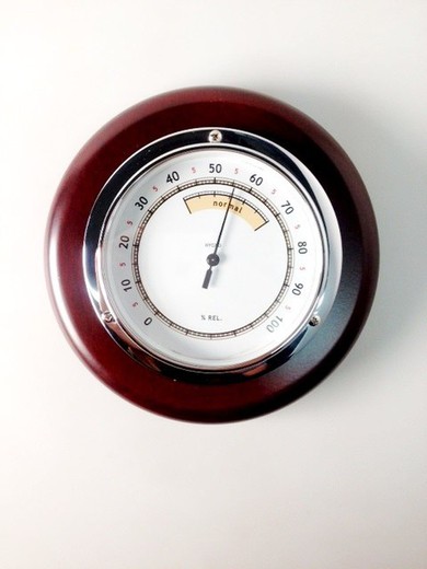 Chromed wooden-based hygrometer