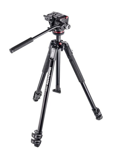 Kit treppiede Manfrotto 190X con testa a sfera fluida a 2 vie