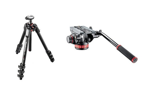 Kit trípode Manfrotto MT055 CXPRO4 Carbono + Rótula MVH 502AH 2-Way