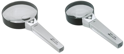 Magnifying glass with 2x Schweizer handle, 4x.