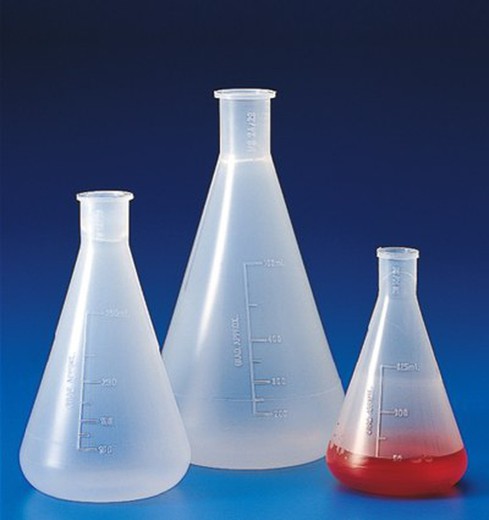 Balão Erlenmeyer de plástico PP (50 a 2000 ml)