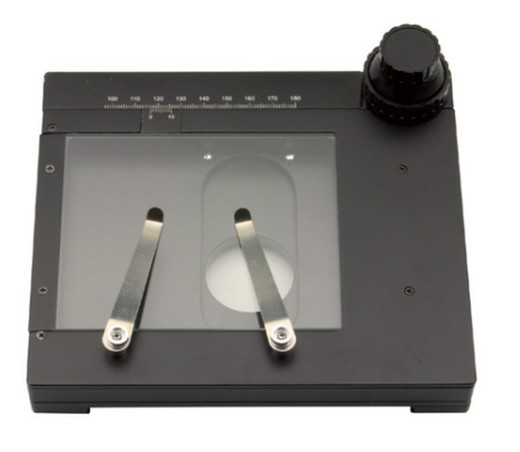 Mobile stage with coaxial controls for Optika stereo microscopes