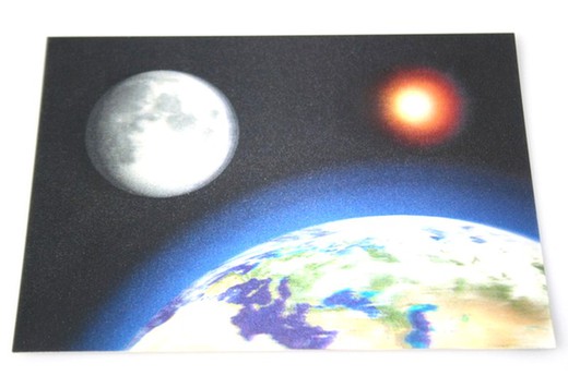 Earth, Moon and Sun Postcard