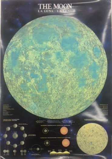 Selvlysende måneplakat (67x48cm)