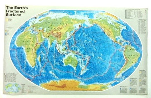 La géographie nationale de la Terre (56 x 91 cm)