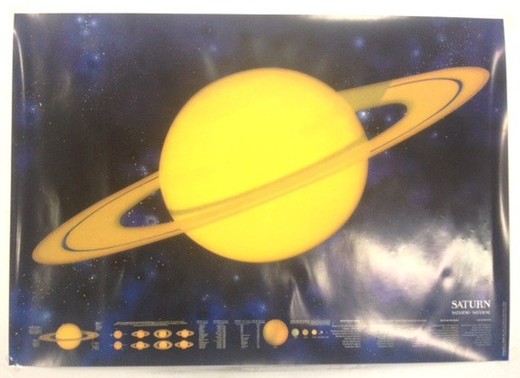 Cartaz luminescente de Saturno (67x48cm)