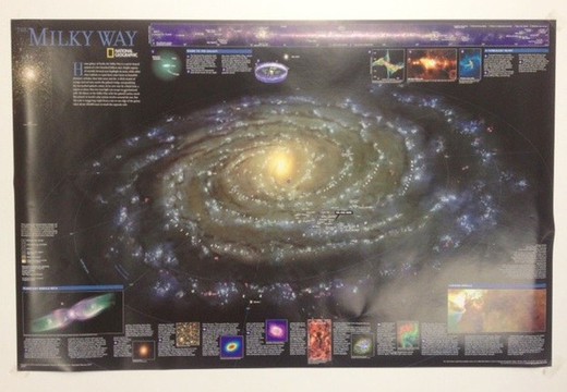 Poster geografico nazionale della Via Lattea (79x51cm)
