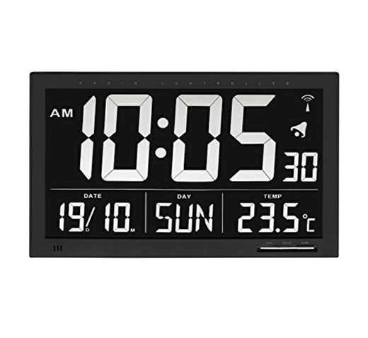 XXL digital clock with interior temperature