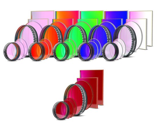 Set van 6 Baader L-RGB-C + H-Alpha CCD-filters