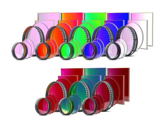 Set of 8 Baader CCD II L-RGB-C / H-alpha 7nm / OIII 8.5nm / SII 8nm filters