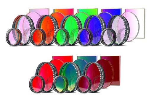 Set van 8 Baader CCD III L-RGB-C / H-alpha 35nm / OIII 8.5nm / SII 8nm-filters