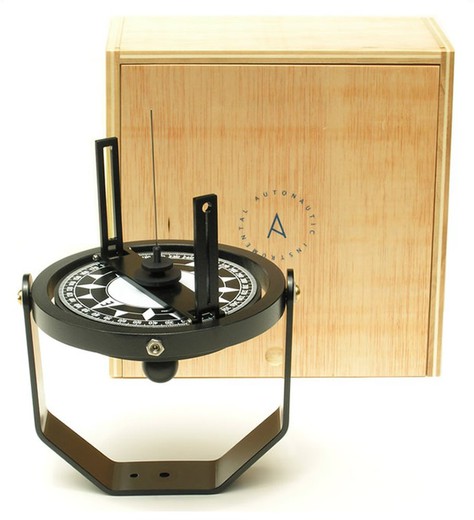 Professional alidada taximeter on stirrup in wooden box
