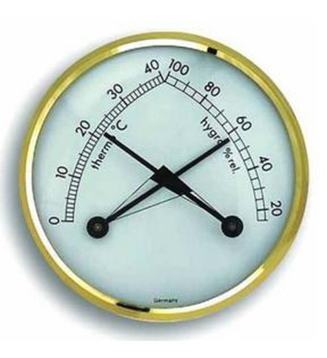 Dubbel nål bimetal termo-hygrometer