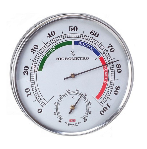 Termometer (-30 til + 60ºC) Med hygrometer (0-100%) Analog