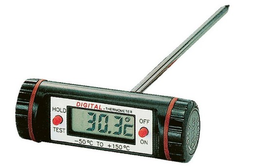 Thermometer with stainless steel probe T head