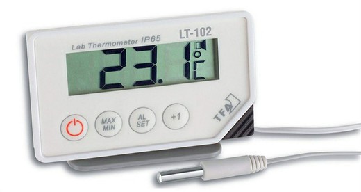 Thermometer with stainless steel immersion probe