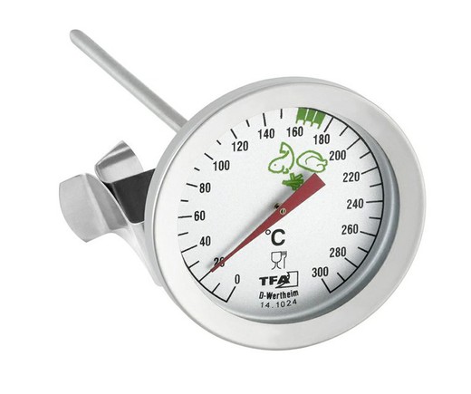 Stainless steel thermometer for deep fryers or food