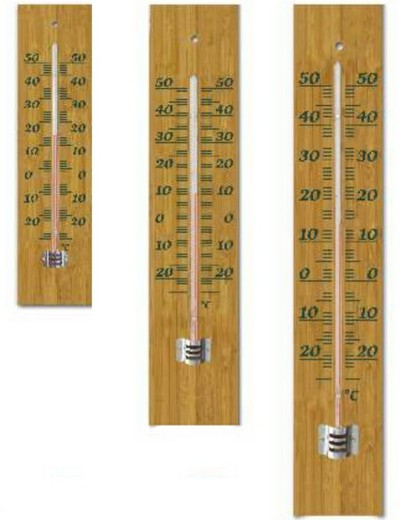 Bamboo thermometer for int and ext