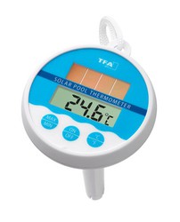 Thermomètre de piscine numérique avec panneau solaire