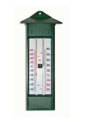Thermomètre à alcool maximum et minimum avec toit vert