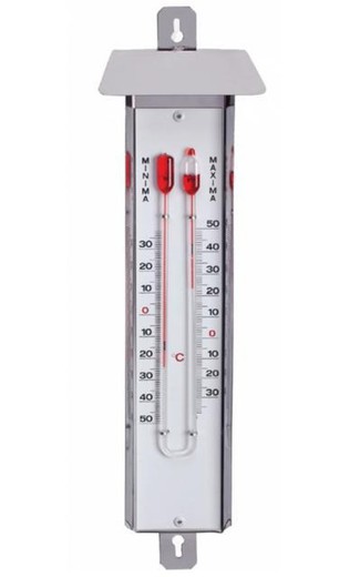 Maximum and minimum alcohol stainless steel thermometer with hood