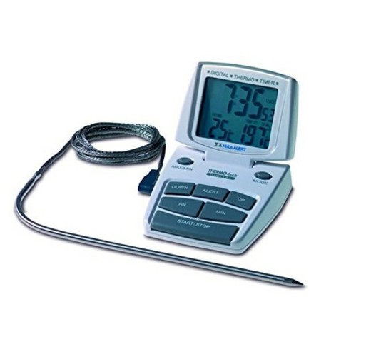 Oven thermometer, clock and alarm