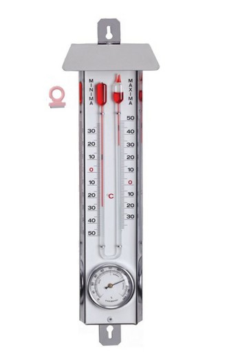 Maximum / Minimum Outdoor Thermometer / Hygrometer in Steel and Roof