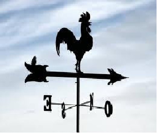 Rooster and Wind Rose Weather Vane