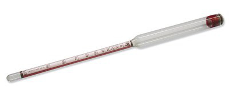 Alcoomètre Échelle Cartier & Gay Lussac avec Thermomètre 30 °C