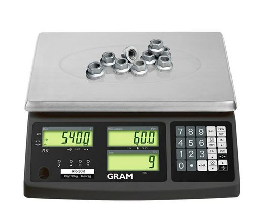 Scala per il conteggio dei grammi serie RK 3000 g, 6000 g, 15000 ge 30000 g.