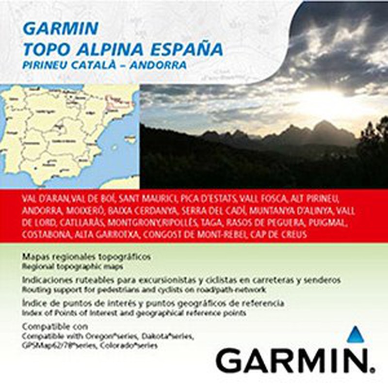Soporte Mapa Garmin TOPO Alpina BaseCamp Cataluña Interior Litoral 