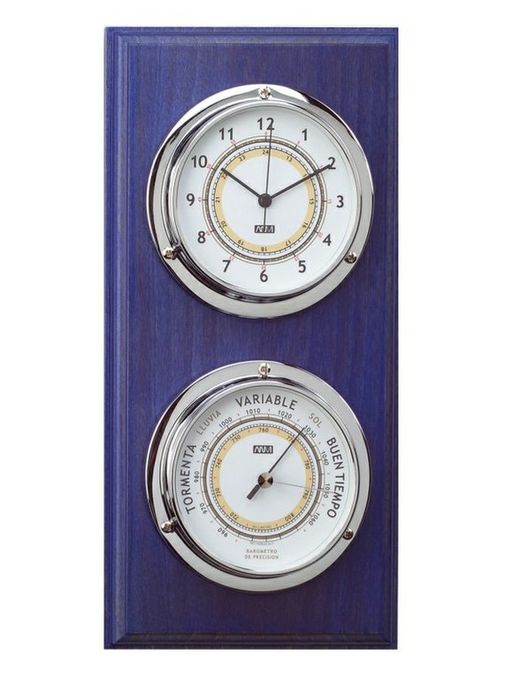 Weather station clock and barometer