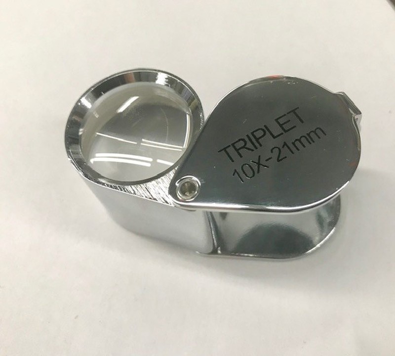 10x-21mm Plateado / ojo Lupa Lupa Lupa Identificaci/ón con cristal wfz17/ Triplet/  Metal y pl/ástico