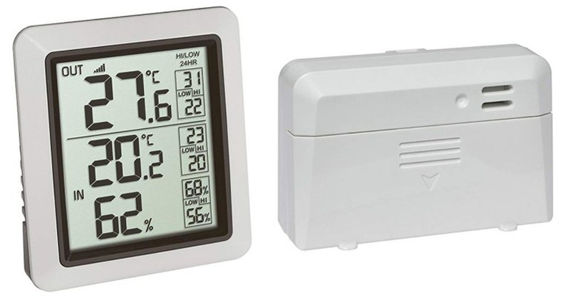 Termo higrómetro digital con sensor de temperatura alámbrico