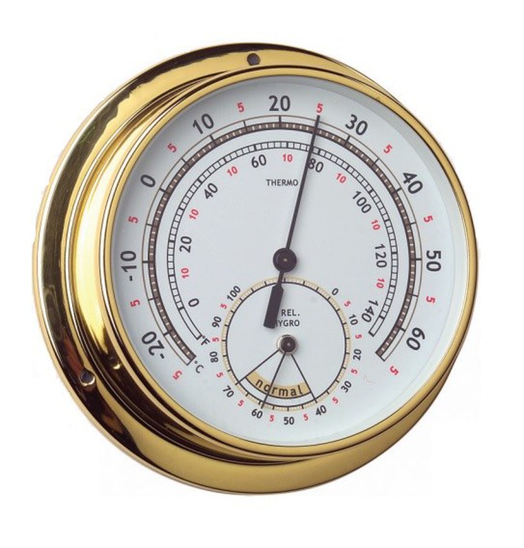 Termometro igrometro nautico in ottone o cromato — Raig