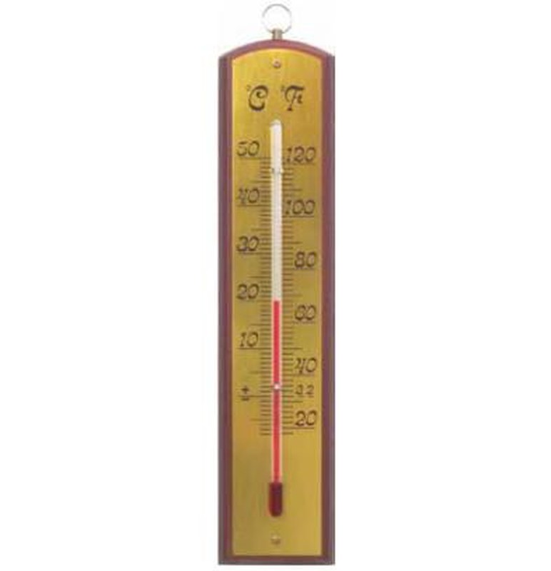 Termometro ambientale in legno dorato 210 mm