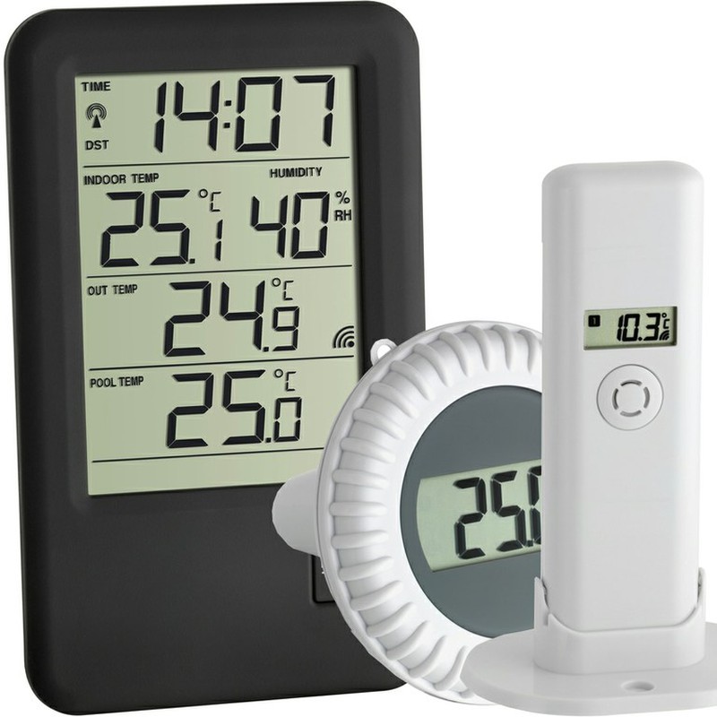 Extra Miljard Schuur Digitale thermometer voor zwembad met temperatuur en vochtigheid — Raig