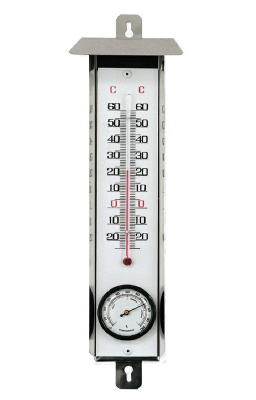 Termometro esterno / igrometro con copertura in acciaio inossidabile